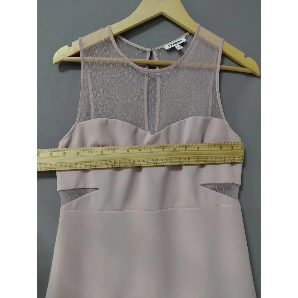 Express Mesh Neckline Cutout Sleeveless A-Line Mini Dress Women Size 12
